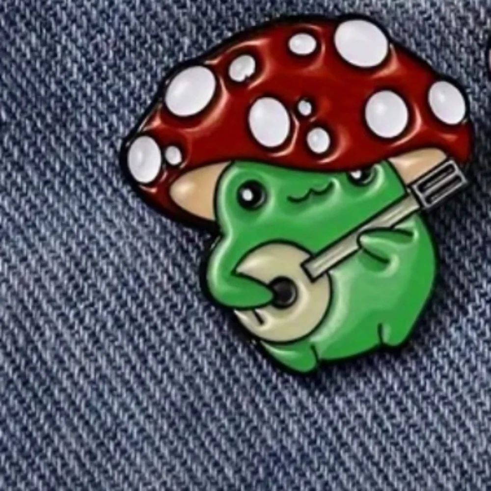 Green Mushroom Guitar Pin